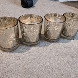 Small Glass Candle Holders (Gold)