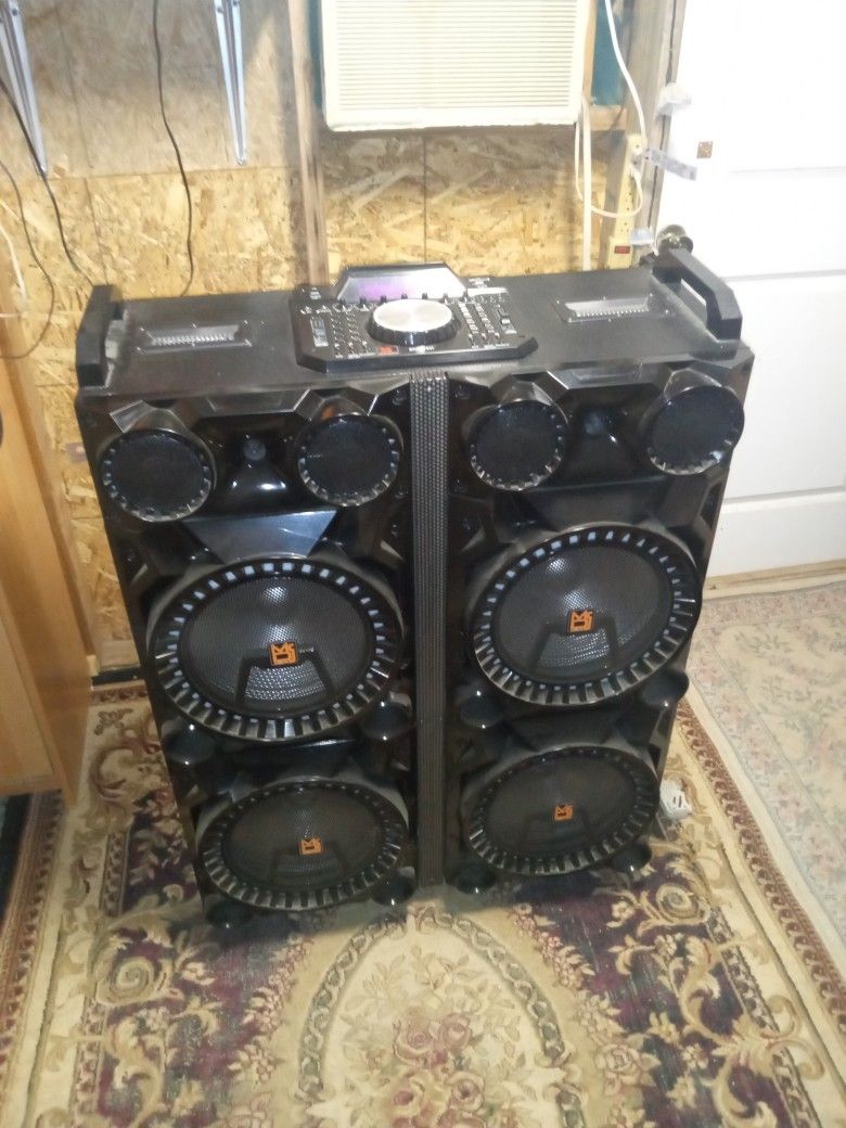 Mr. Dj XQUAD 4 X 12" 6000 Watts P.M.P.O speaker with built-in Bluetooth, LCD/MP3/USB/micro SD slot
