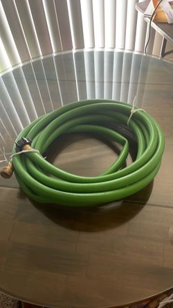 Green Garden Hose with Brass Fittings