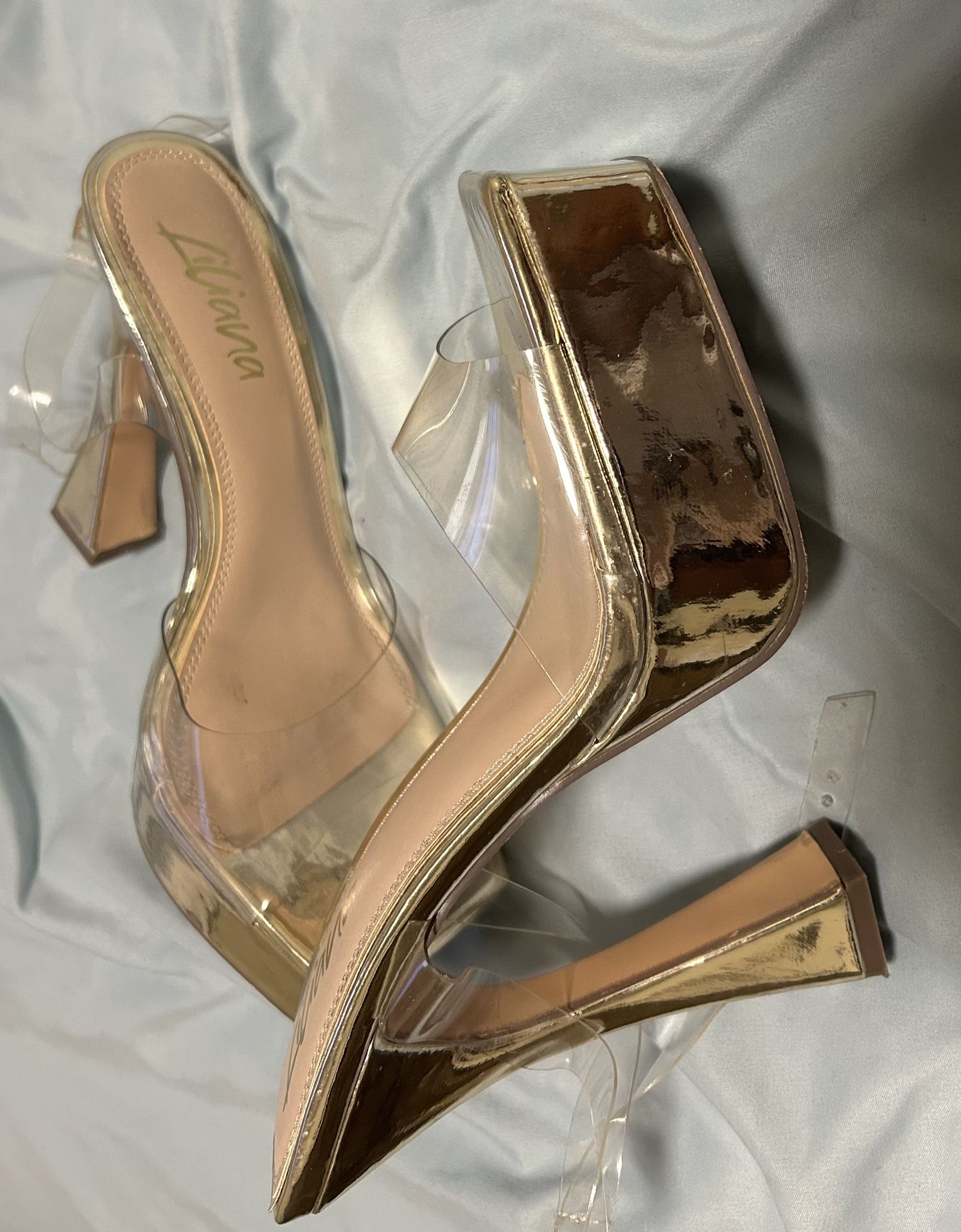 Clear Gold High Heels 