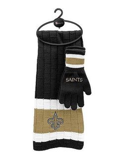 New Orleans Saints scarf and glove gift set