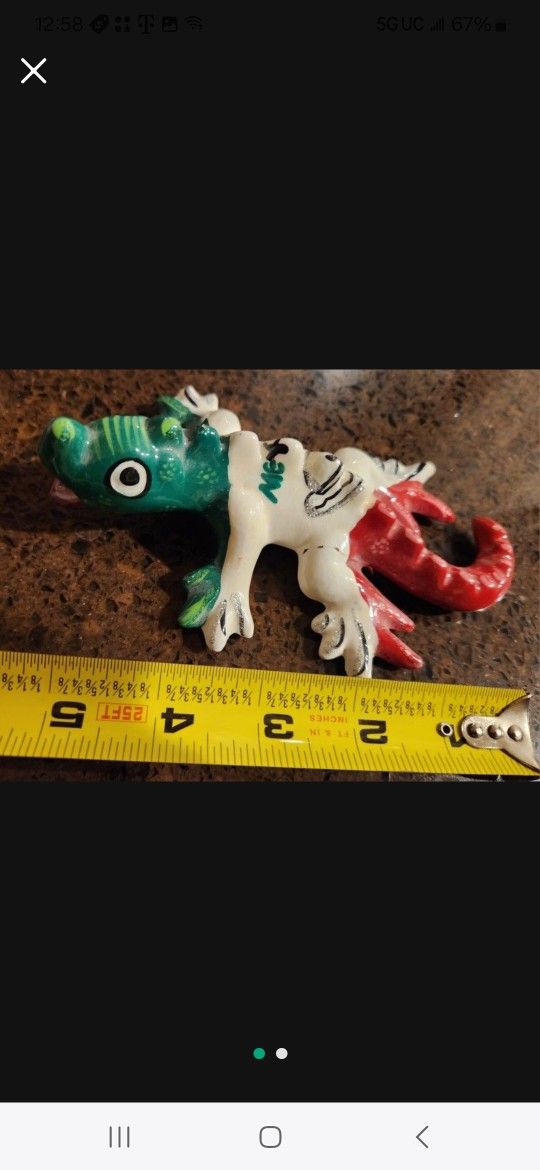 Mexico Handpainted Gecko Figurine