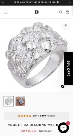 NUGGET CZ DIAMOND 925 RING