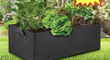 Rectangular plant bed garden, planting grow bag fabric garden bed breathable container 40x30x20 cm
