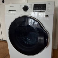 Samsung - 2.2 Cu. Ft. High-Efficiency Stackable Smart Front Load Washer with Steam and Super Speed Wash - White