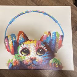 Pintura Gato Cuadro Decoración 