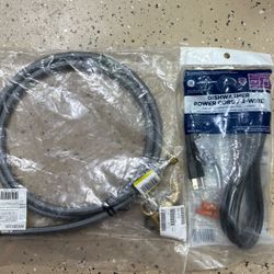 Dishwasher Power Cord / 3-wire and 6’ Braided DW Connector Kit With Adapters
