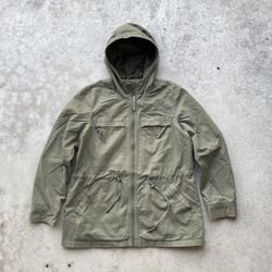 Halogen Windbreaker Olive Army Green Jacket Womens  