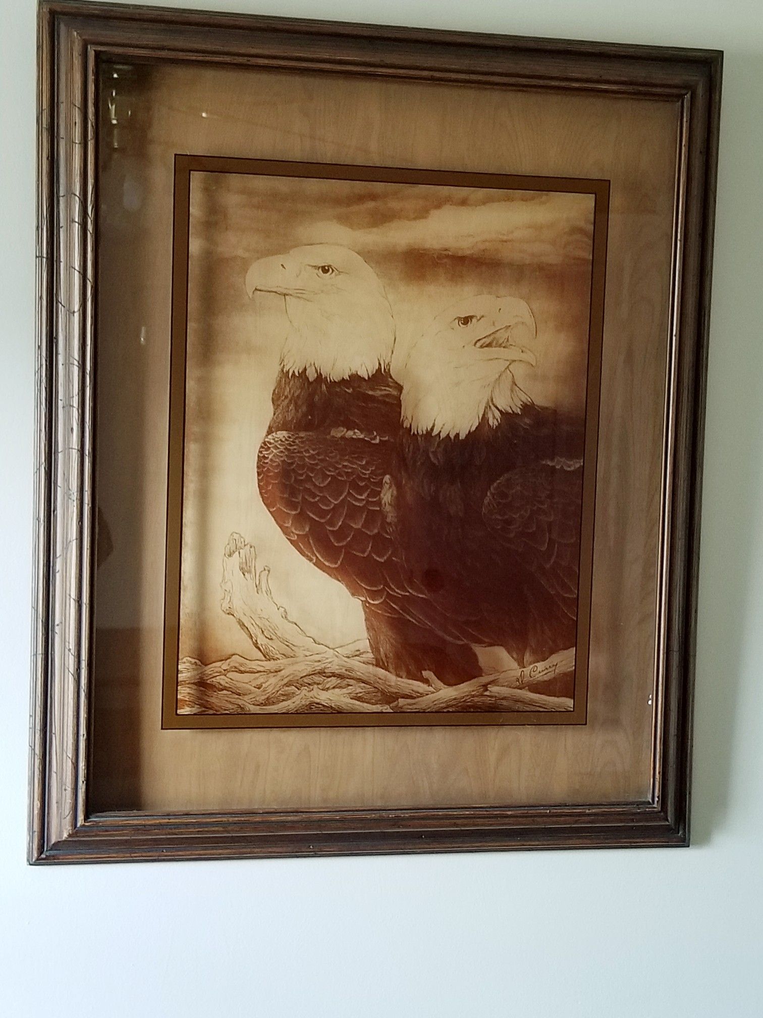 Eagle etch in glass