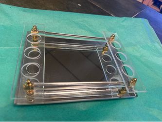 Lipstick Holder Acrylic & Mirror Glass Vanity Mid Century 1960
