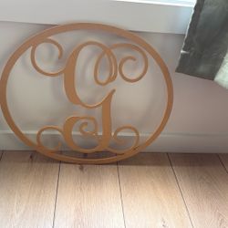G Cursive Wood Sign 