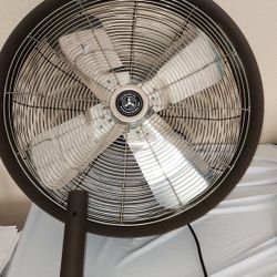 HydroMist Oscillating Wall Mounted Outdoor-Rated Fan, 3- Speed Control on Motor, Alum Fan Blade