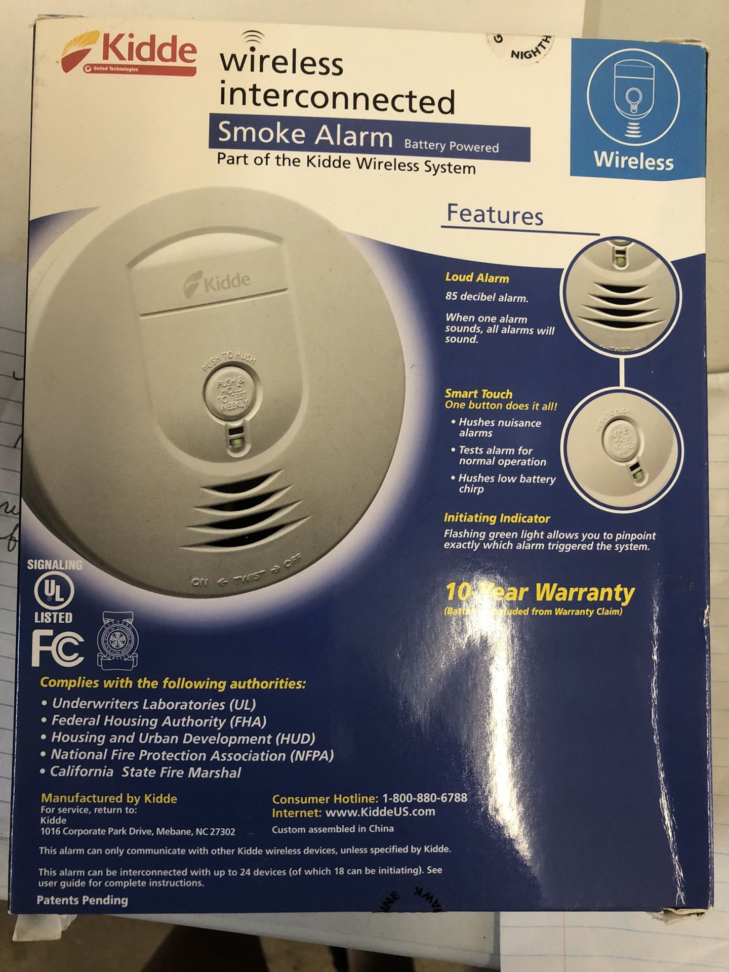 Kiddie Wireless interconnect Smoke Detector