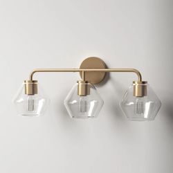 Two Satin Brass Vanity Lights
