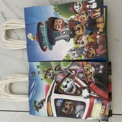 Set of 16 Paw Patrol Style Birthday Party Kraft Paper Gift Bags Sacks