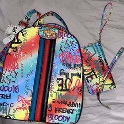 Cool Graphic Brand New Backpack With Wallet!!