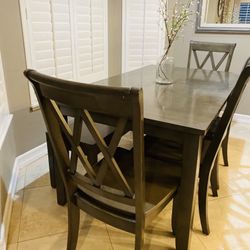Kitchen Table + 4 Chairs + 1 Bench