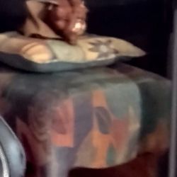 Ottoman And Matching Pillow 