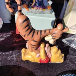 Vintage Painted Cast Iron Winnie-the-Pooh Doorstop- Disney Piglet, Pooh and Tigger Cast Iron Doorstop

