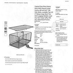 Carpod Hitch Mount Cargo Carrier With Lid and Carrier Bag