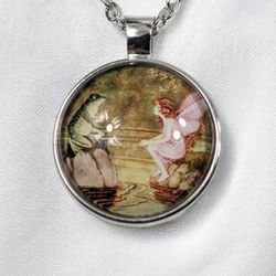 Fairy And Frog Pendant Necklace 