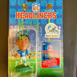 Vintage 1996 Barry Sanders Headliners Action Figure And Collectors Catalog Detroit Lions