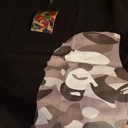 black bape tee