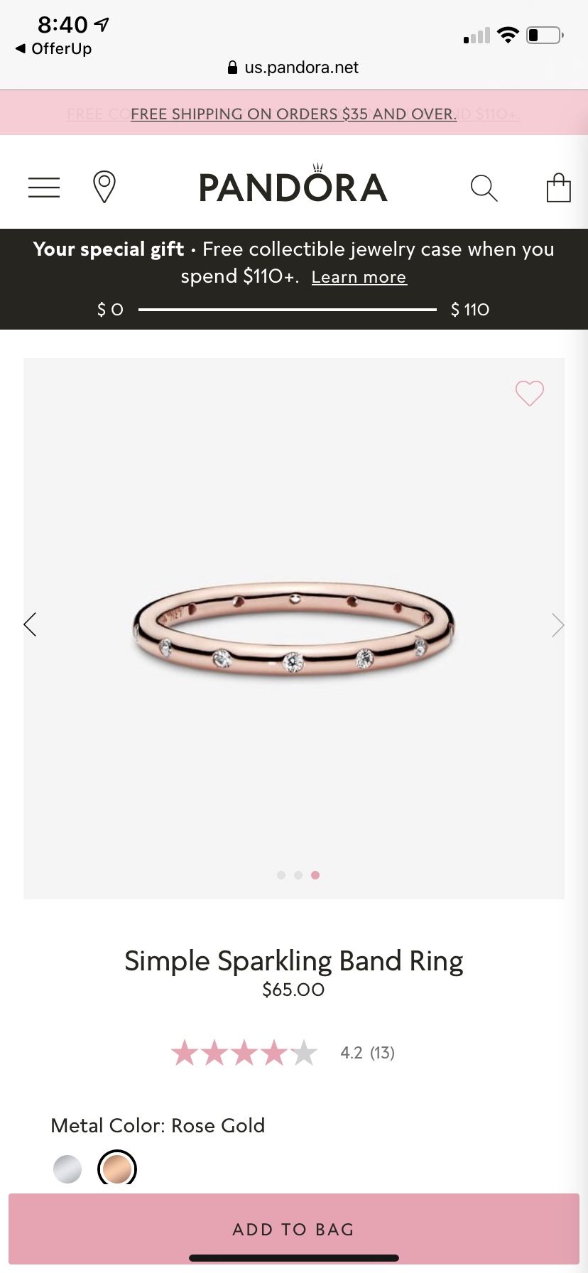 Brand new pandora rings