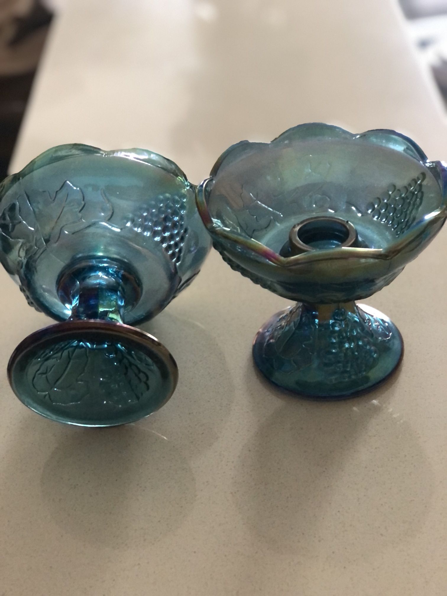 Vintage Blue Carnival Glass