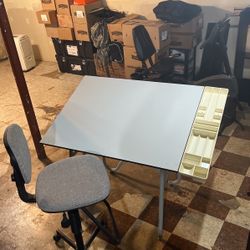 Drafting Table With Chair