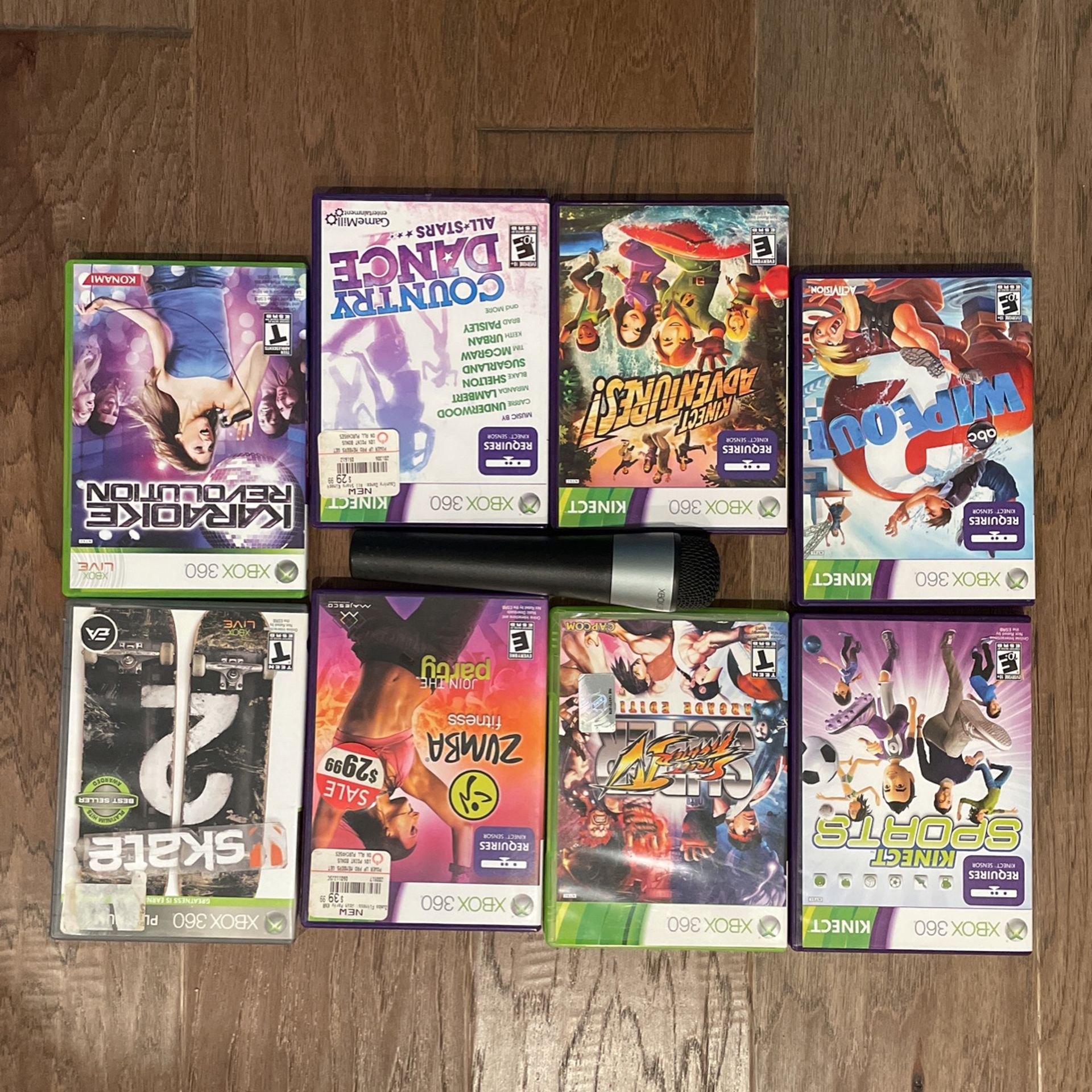 Xbox 360 Game Bundle And Mic