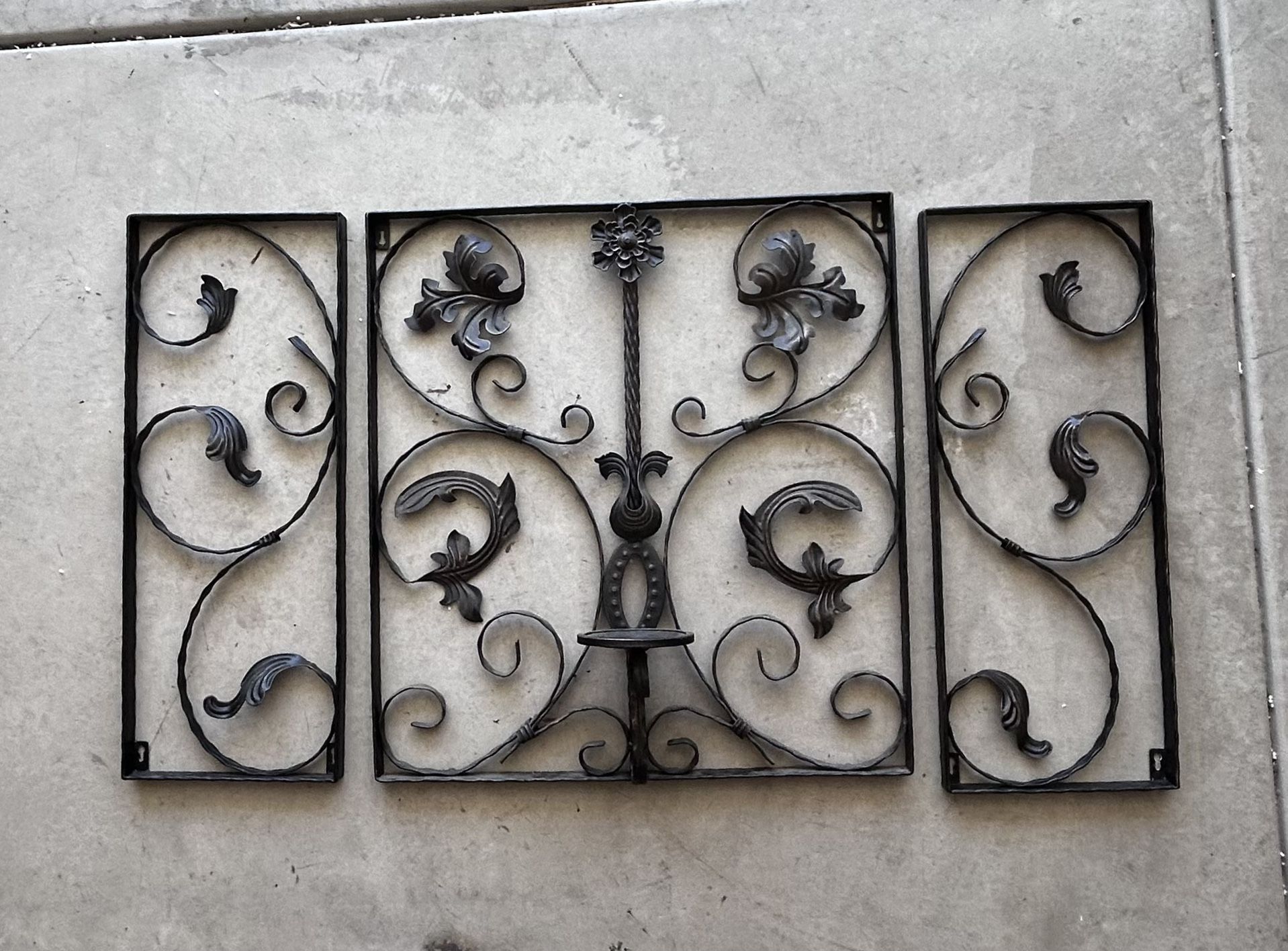 Rod Iron Wall Decoration/ Candle Holder