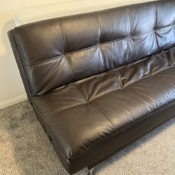 Leather Futon (Dark Brown)