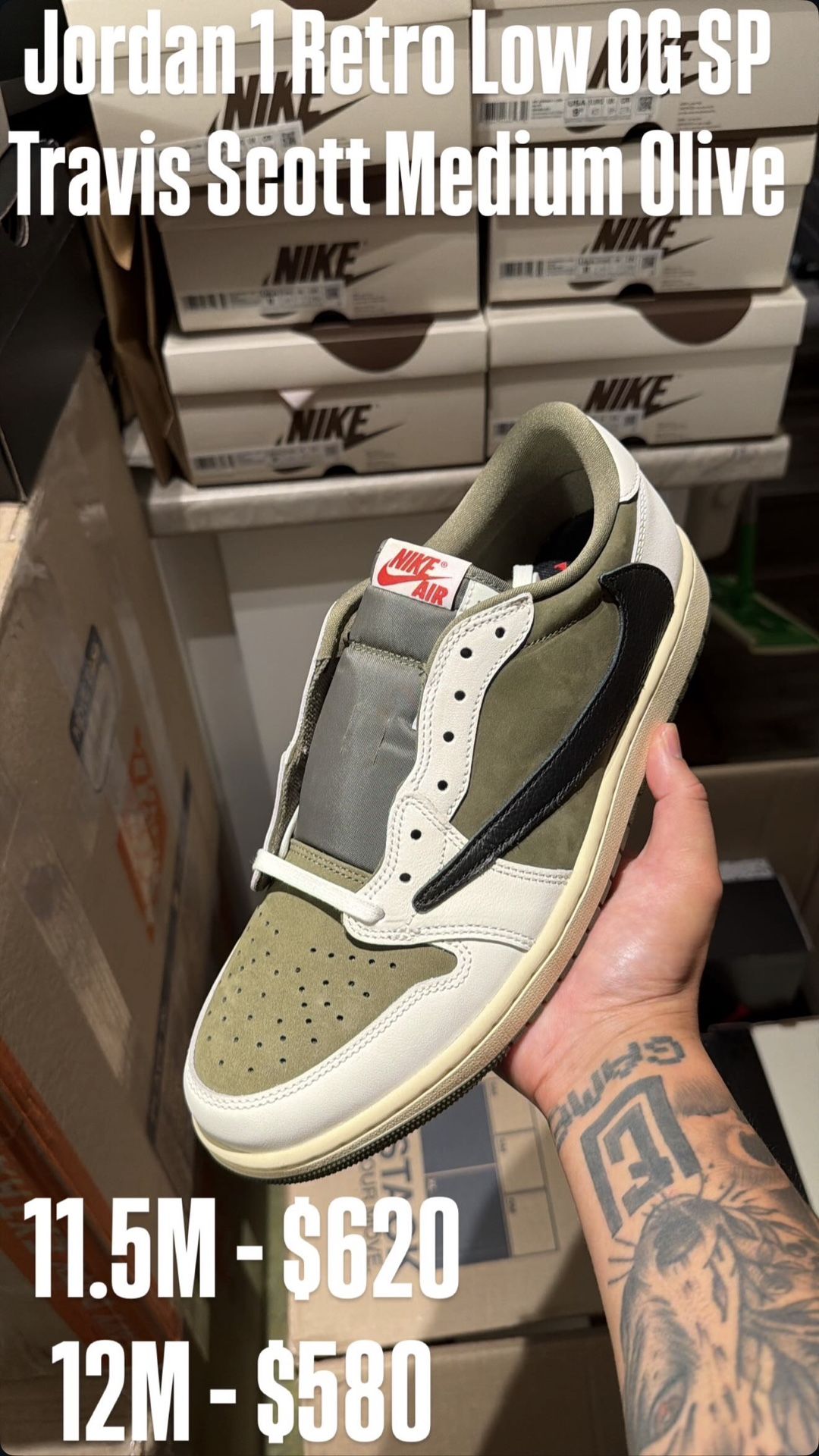 Jordan 1 Low Travis Scott Medium Olive