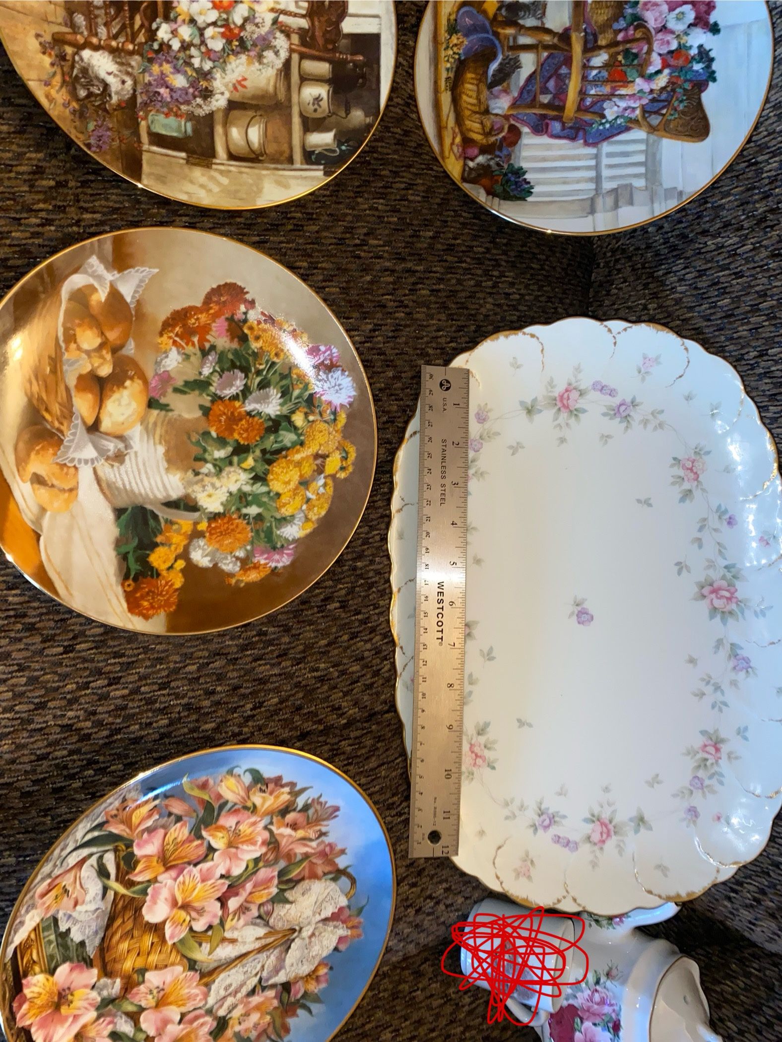 LOT of porcelains plates, bowls, tea pots, etc