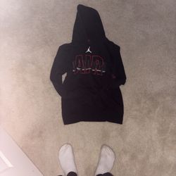 Boys Black And Red Jordan Coat 