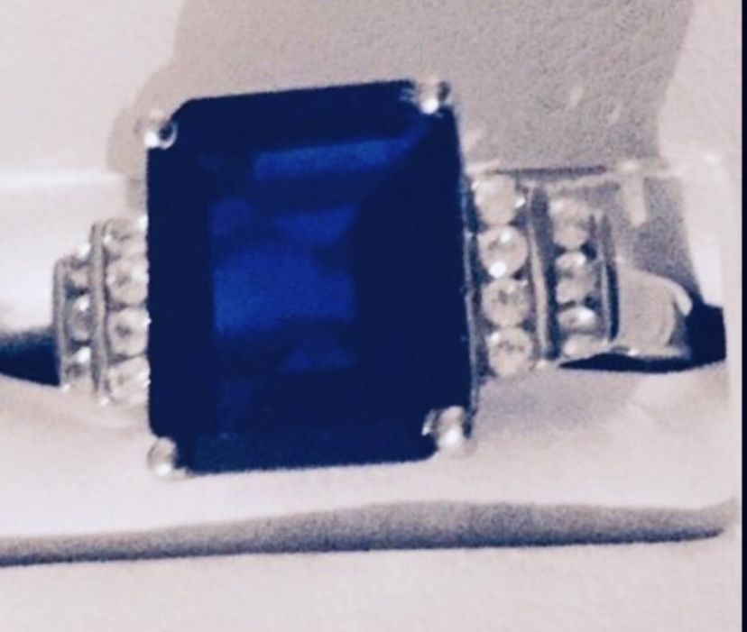 Sterling Silver And Sapphires Ring