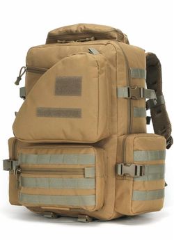 45L Military Tactical Backpacks Molle Army Assault Pack 3 Day Bug Out Bag（ Khaki）