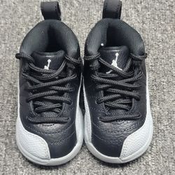Nike Air Jordan 12 Retro (TD) Size 3C ‘Barons’ 850000-010 Black/Wolf Grey-White 
