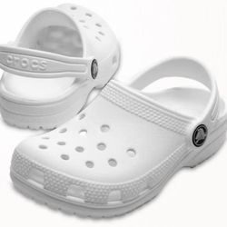 New Crocs Big Kids Size J4. White 