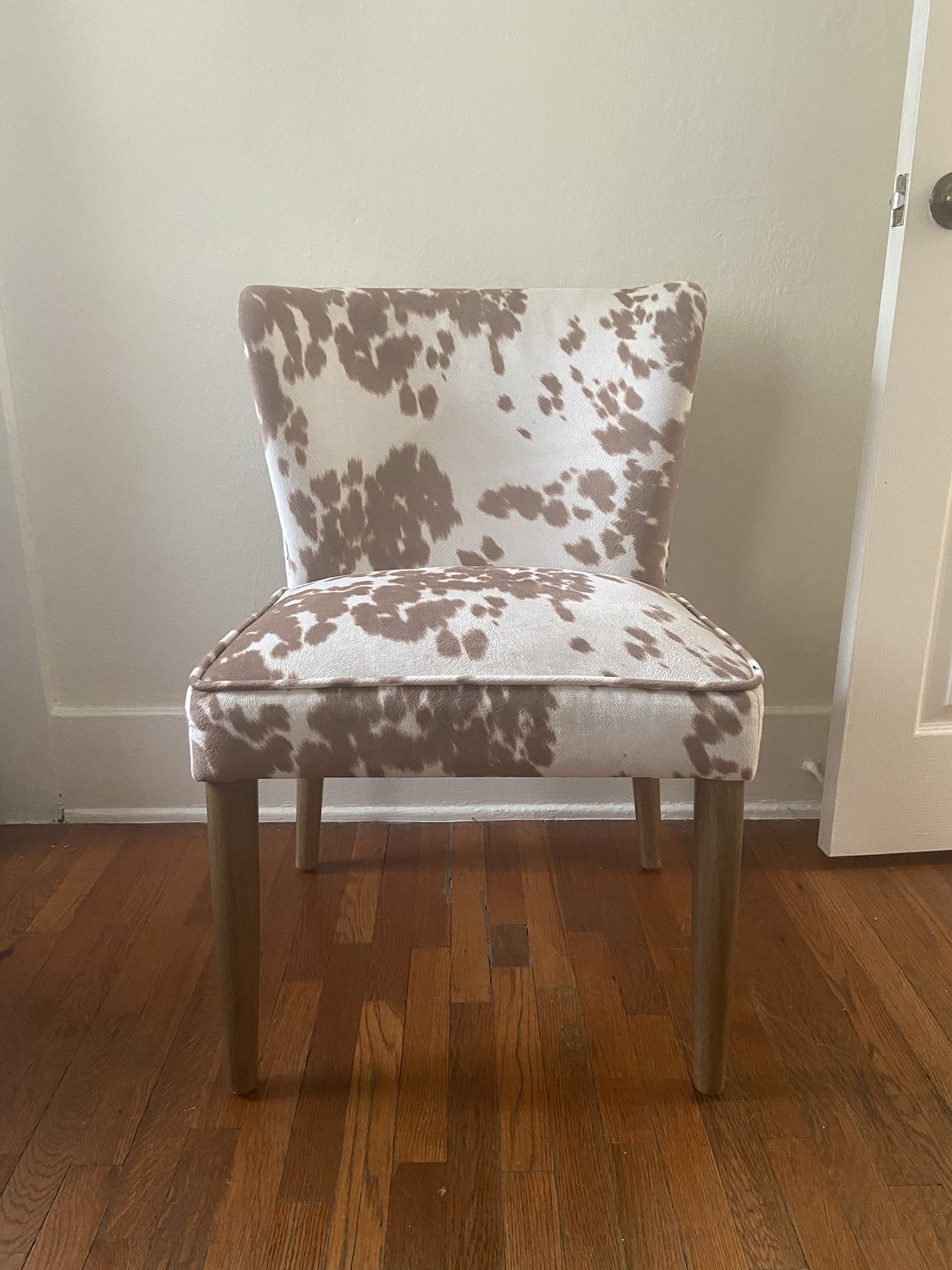World Market Tan Cow Animal Print Statement Chair