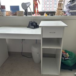 Desk + chair + desk organizer