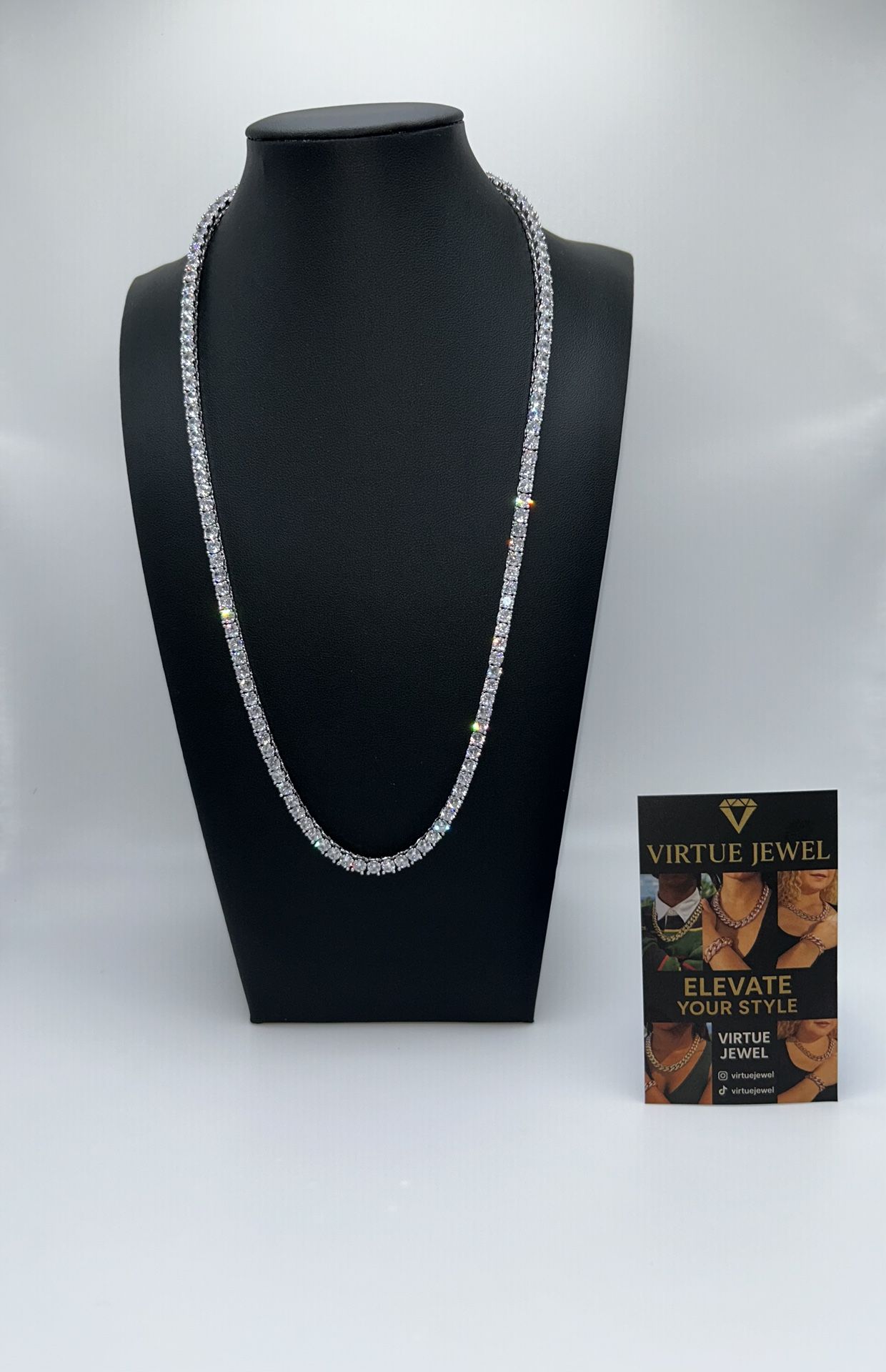 Iced Out Diamonds Tennis Chain 4mm 22inch