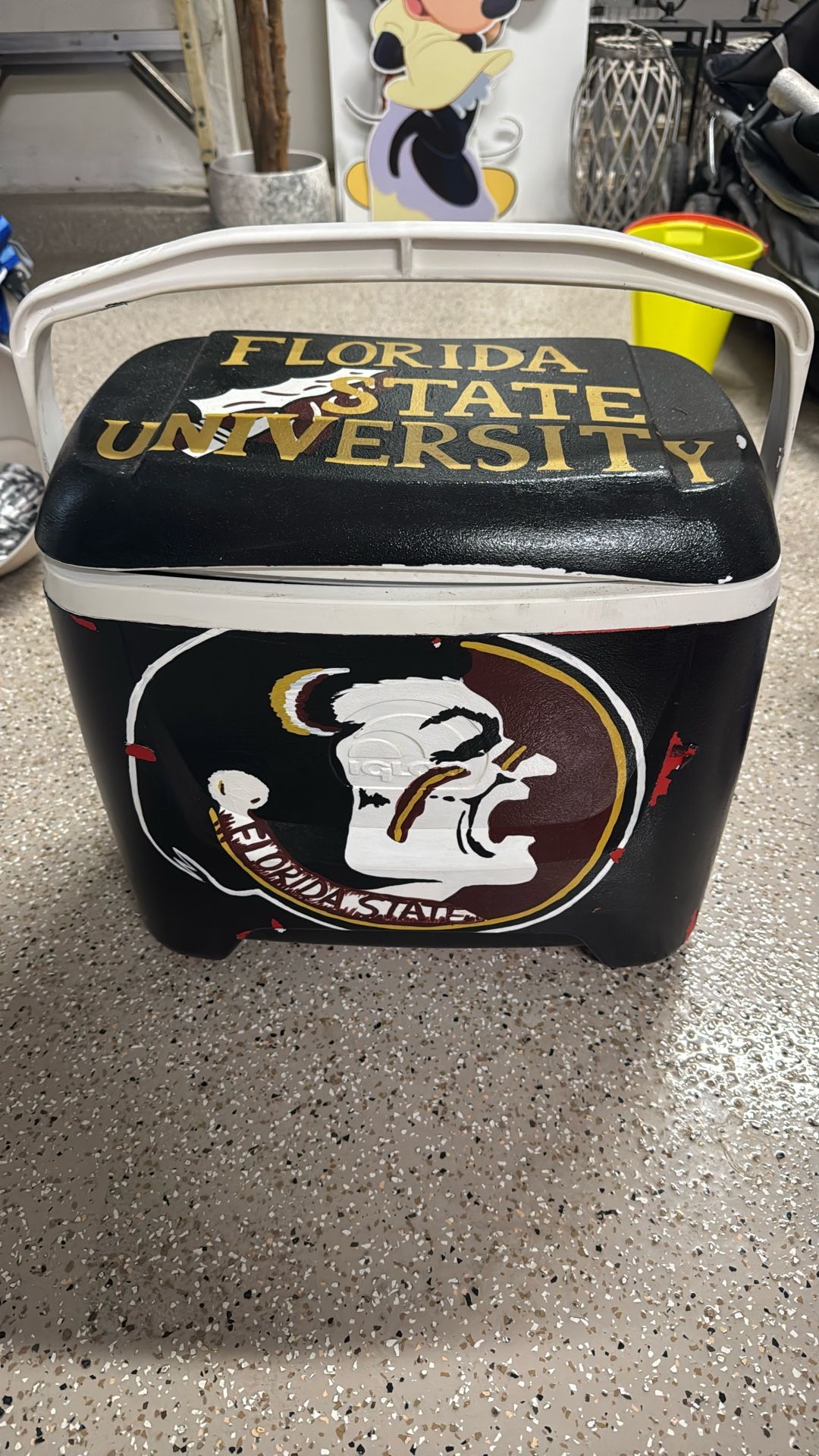 Hand painted FSU (Florida State University) Igloo Cooler