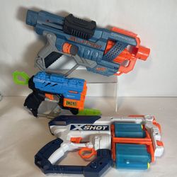 Three Play Foam Dart Blasters One Nerf Two Zuru—NO DARTS