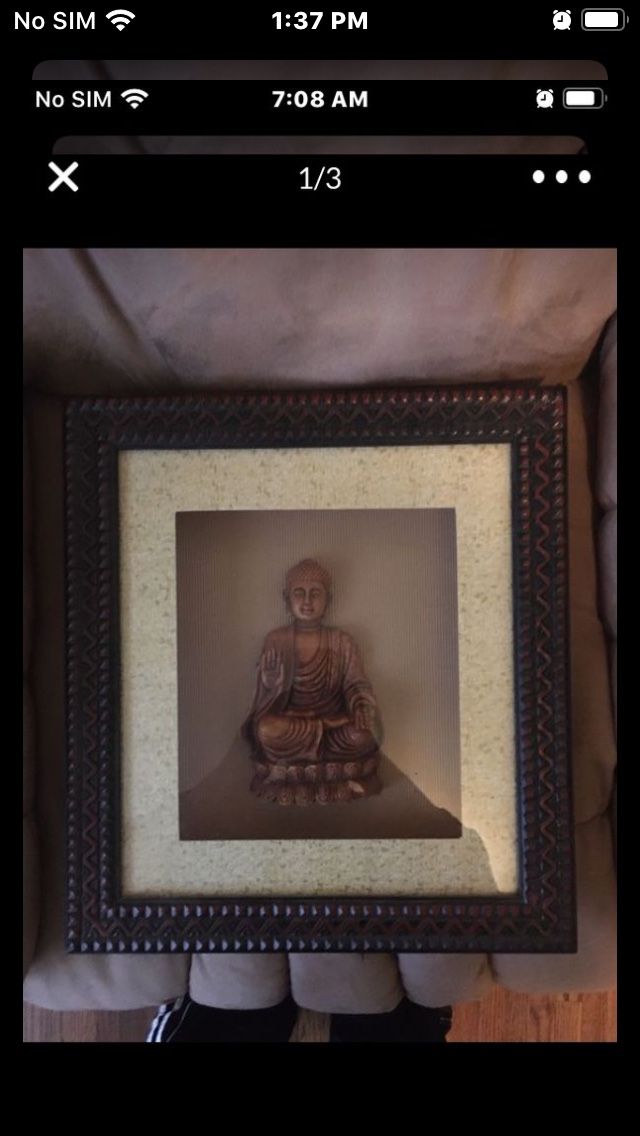 Budda in all oak frame $10