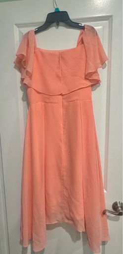 Coral pink midi dress