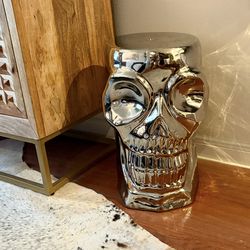 Beautiful Chrome Skull Pedestal