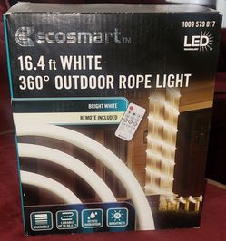 EcoSmart
16.4' Plug-In Bright White LED 360° Outdoor Dimmable Linkable Rope Light w/ Remote Control