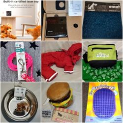 Awesome Dog Bundle! All Brand New with Tags. Pet cam, bowls, leashes, training toys, grooming+more

Everything pictured plus more goodies for your Pet